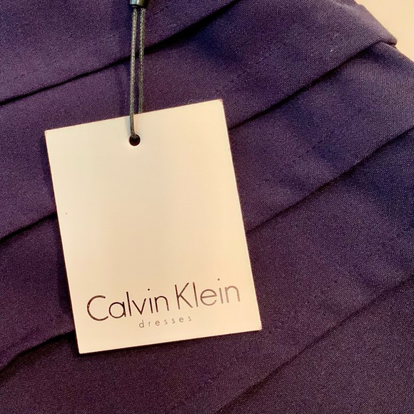 NWT Calvin Klein Sleeveless Indigo Sunburst Dress - Picture 5 of 7